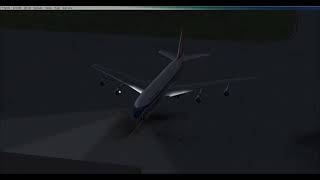 South African Airways Boeing 707 Night Landing at Seychelles International Airport