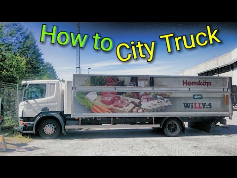 How to Drive a City Truck, safety tips & tricks, in Stockholm - Scania P 280 driving vlog 29 june