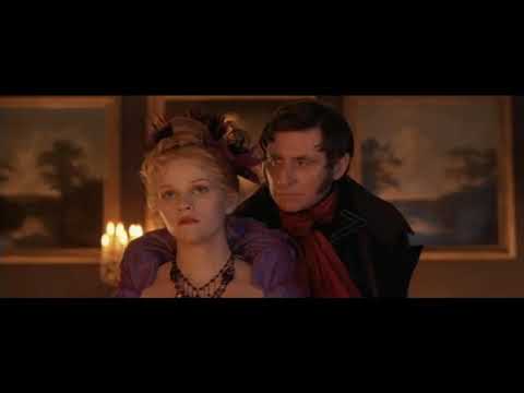 Vanity Fair 2004 official trailer frame: Reese Witherspoon as Becky Sharp amidst Regency opulence