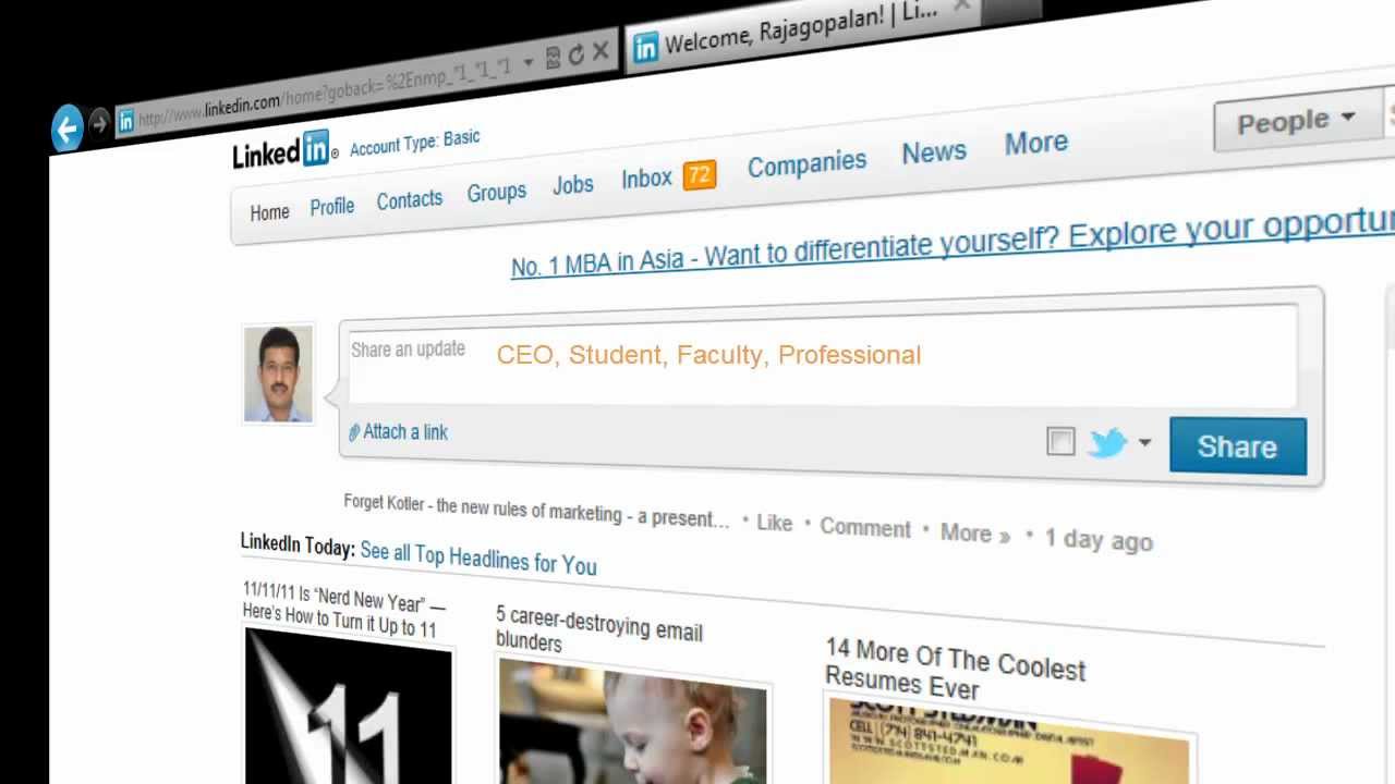 LinkedIn Status Update - A Professional's Glory