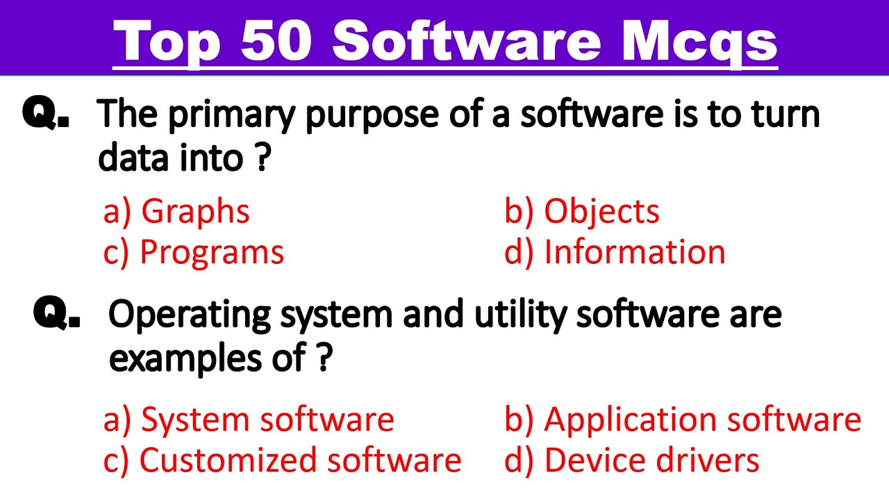 Top 50 Computer Software MCQs | Computer Fundamental | #computermcq