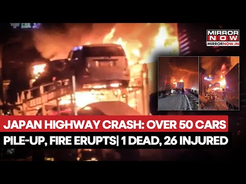 Japan Highway Crash: Over 50 Vehicles Pile-Up Amid Snow, Fire Erupts| 1 Killed, 26 Injured