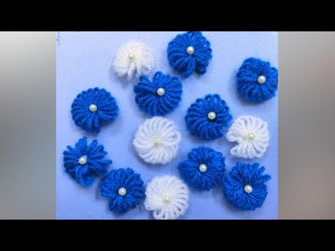 Super Easy Idea Of Making Woolen Flowers 🌺🌺 For Wall hangings.... Using A Pencil ✏️✏️