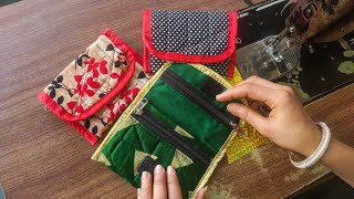 How to make Beautiful designer clutch bag | purse making at home | famous designer
