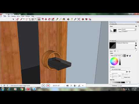 How To Make Door Handle In SketchUp - Make Best Door Handle Lock In Sketchup - Sketchup Basics