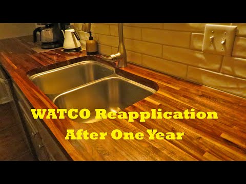 WATCO Oil Reapplication After One Year | Butcher Block Countertops Before & After