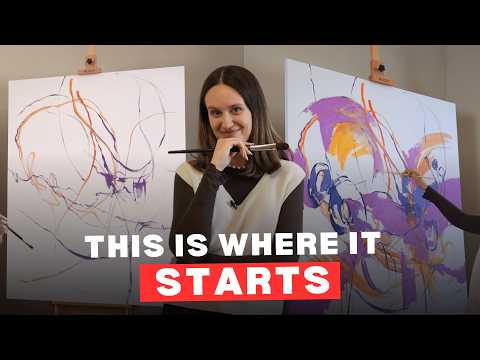 Starting a Large-Scale Abstract in My New Studio (And Why Composition Changes Everything)