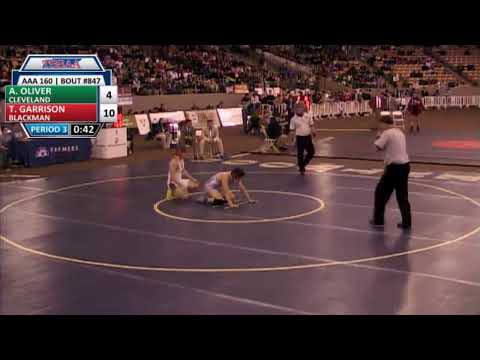 2015 TSSAA State Tournament - AAA 160 - Tyler Garrison over Aaron Oliver (Dec 10-6)