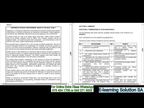 Grade 12 English HL Term 4 | Final Exam Paper 1 of 2025 & Memerandum