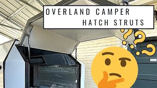 DIY Overland camper trailer build: cabin part 25 - Hatch Struts (picking, installing, adjusting)