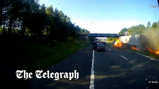 video: Lorry driver who killed three in  crash had been browsing dating sites at 58mph