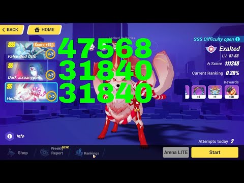 Honkai Impact 3 Exalted MA Top 100 - SSS FGO, Dark Jixuanyuan, Hellmaru [111248] (7/21/2022)