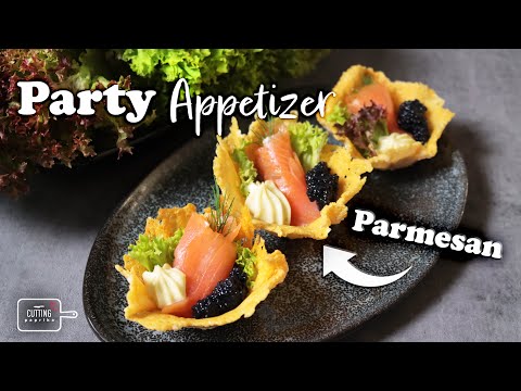 Parmesan Cups and Salmon - Easy Recipe for fantastic Party Snack