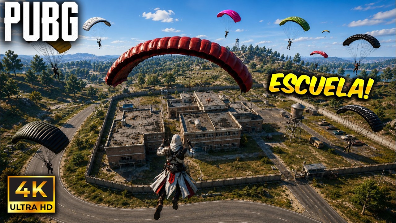 PUBG PC pero caigo en ESCUELA en una PARTIDA 200% CLEAN 😎 Los GRAFICOS al MÁXIMO se ven INCREIBLES