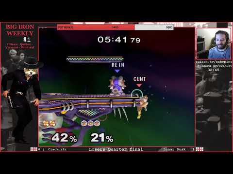 Big Iron #1 - CrackurZz (Fox) vs Lunar Dusk (Ice Climbers) - Melee Losers Quarter Final