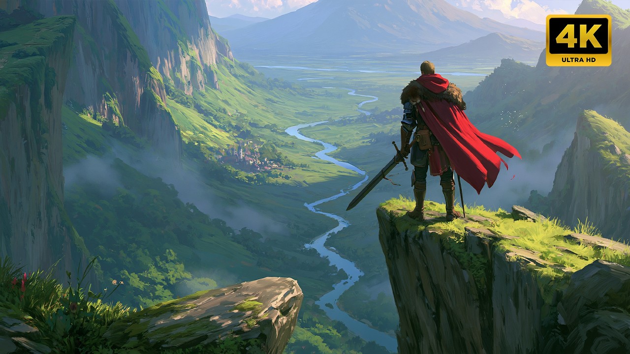 Medieval Fantasy Music for Focus & Journey | The Knight's Windswept Hill | 4K
