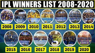 IPL Winners List From 2008-2020 | Indian Premier League Full Winners List From 2008-2020 | Records |