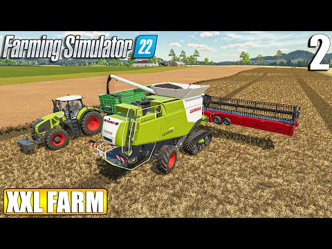 MASS HARVEST of CANOLA and STRAW | The XXL FARM - Timelapse #2 | Farming Simulator 22