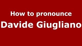 How to pronounce Davide Giugliano