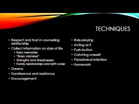 Theories of Counseling - Adlerian Therapy