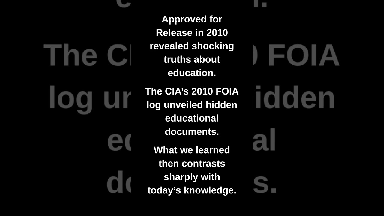 Approved for Release in 2010 revealed shocking truths about education.