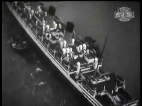 'The Aquatania is Tugged off Bank' in Southampton Water - 1935