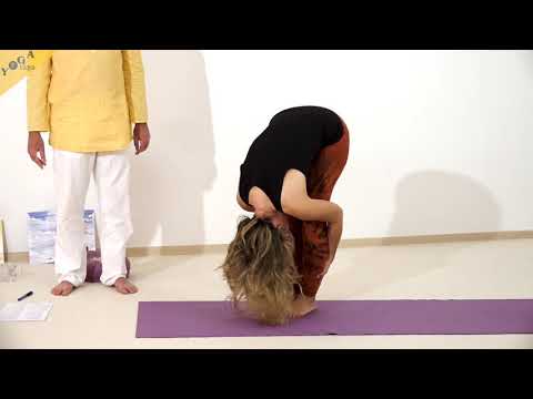 Stehende Vorwärtsbeuge mit Kopf zu den Knien - Yoga Asana Lexikon