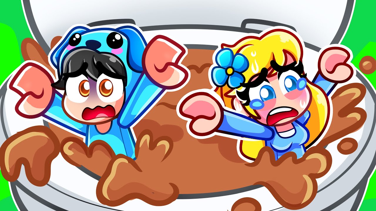 Omz & Crystal CLOGGED THE TOILET in Roblox