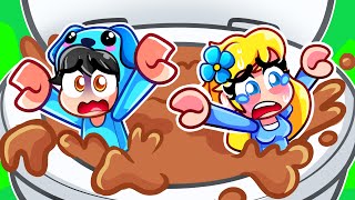 Omz & Crystal CLOGGED THE TOILET in Roblox