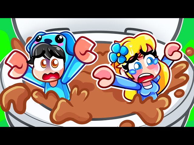 Omz & Crystal CLOGGED THE TOILET in Roblox