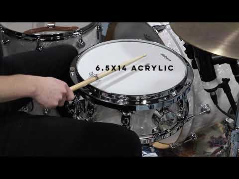 dialtune drums shell comparison - maple, acrylic, brass, and bell bronze