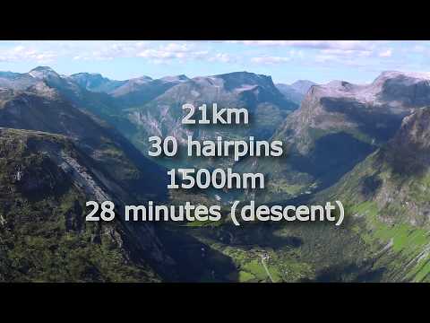 Roadbike descent Dalsnibba - Geiranger, Norway 2018 DashWare