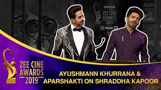Ayushmann and Aparshakti | Brothers troll Shraddha Kapoor | Zee Cine Awards 2019 video