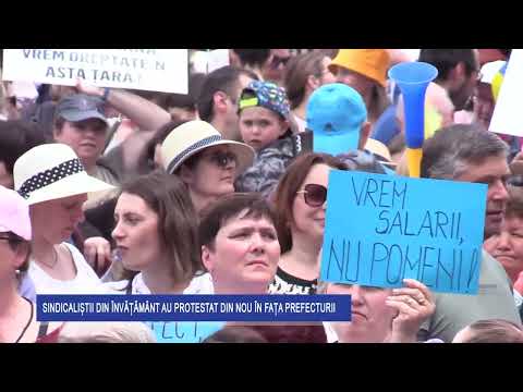 Sindicaliștii din Învățământ au protestat din nou în fața Prefecturii Bacău