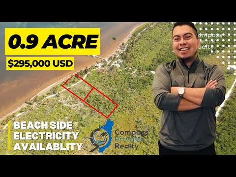 BEACH FRONT LOT FOR SALE 0.9 ACRE 10 MILES NORTH OF SAN PEDRO BELIZE