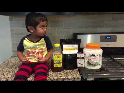 Little Iraj making dark chocolate