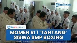 Momen Prabowo 'Tantang' Siswa SMPN 4 Bekasi Boxing hingga Pasang Kuda-kuda, Mendikdasmen Terkekeh