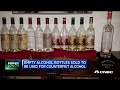 Empty alcohol bottles used for counterfeit booze