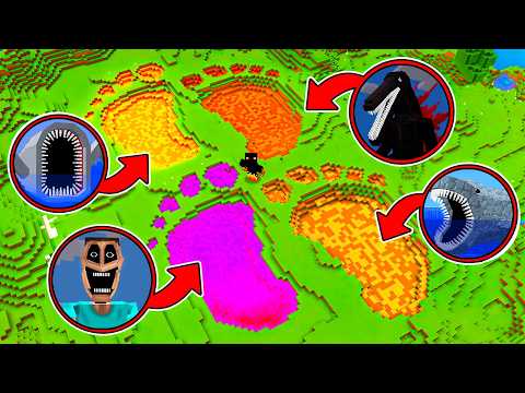 ENCONTREI AS PEGADAS DOS MONSTROS FAMOSOS NO MINECRAFT