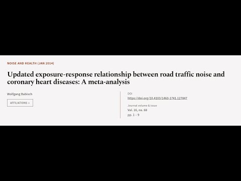 Updated exposure-response relationship between road traffic noise and coronary heart ... | RTCL.TV