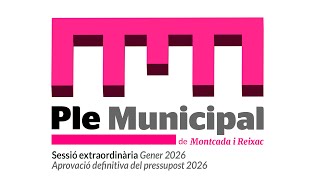 DIRECTE | Ple Extraordinari d'aprovació definitiva pressupost 2026