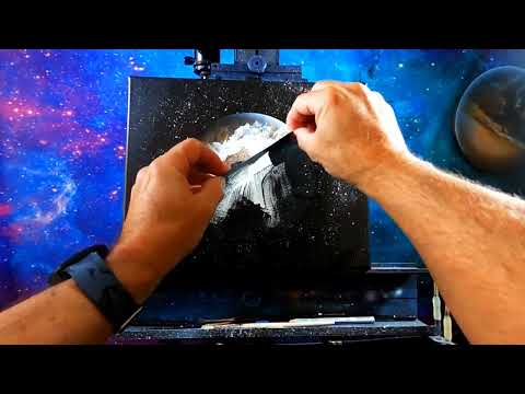 POUR PAINTING A PLANET / step by step tutorial space art