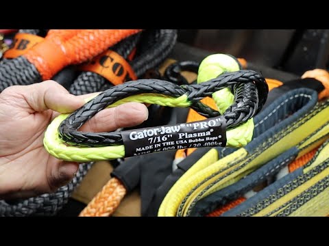 Soft Shackles, Dynamic Ropes and 21st Century Recovery Options: Bubba Rope, Gator-Jaw, ARB strap.