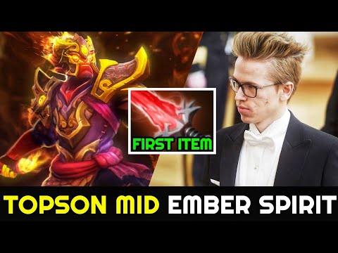 TOPSON Ember Spirit with Crystalys First Item Crazy Build 7.24 Dota 2