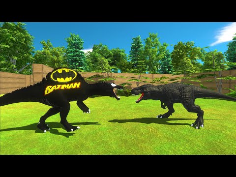 SPINOSAURUS BATMAN vs DARK T-REX DEATH RUN - Animal Revolt Battle Simulator
