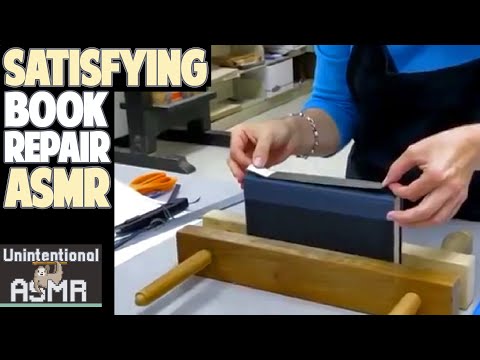 Unintentional ASMR 🛠️📘 Satisfying Book Repair | Cutting & TONS of triggers (Compilation)