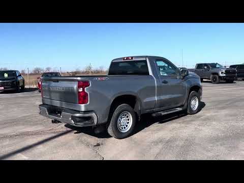 2026 Chevrolet Silverado 1500 Regular Cab Standard Box 4-Wheel Drive Work Truck in Gray for sale at Lally Chevrolet Ltd. in Tilbury, ON