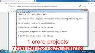 Prediction of Diabetic Retinopathy in Python Utilizing Machine Learning Concepts Machine Learning with Python