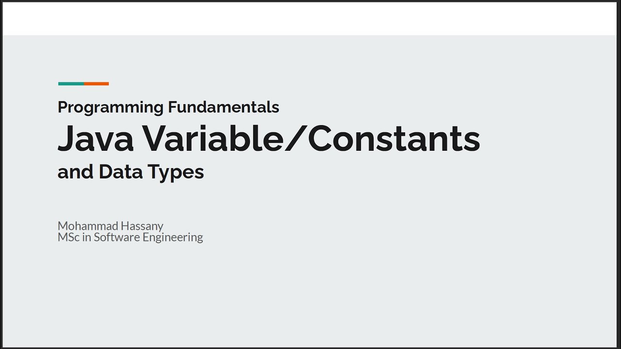 3. Java Variables & Constants - Programming Fundamentals (Farsi)