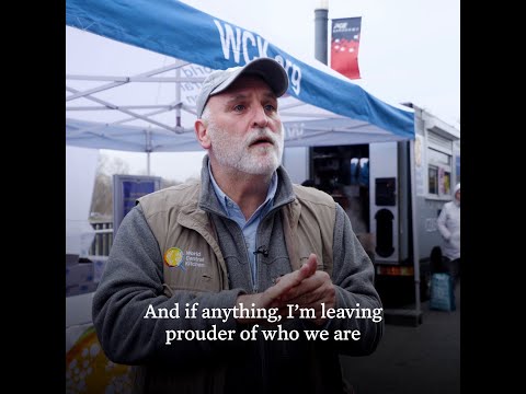 President Biden and Chef José Andrés tour the World Central Kitchen in Warsaw